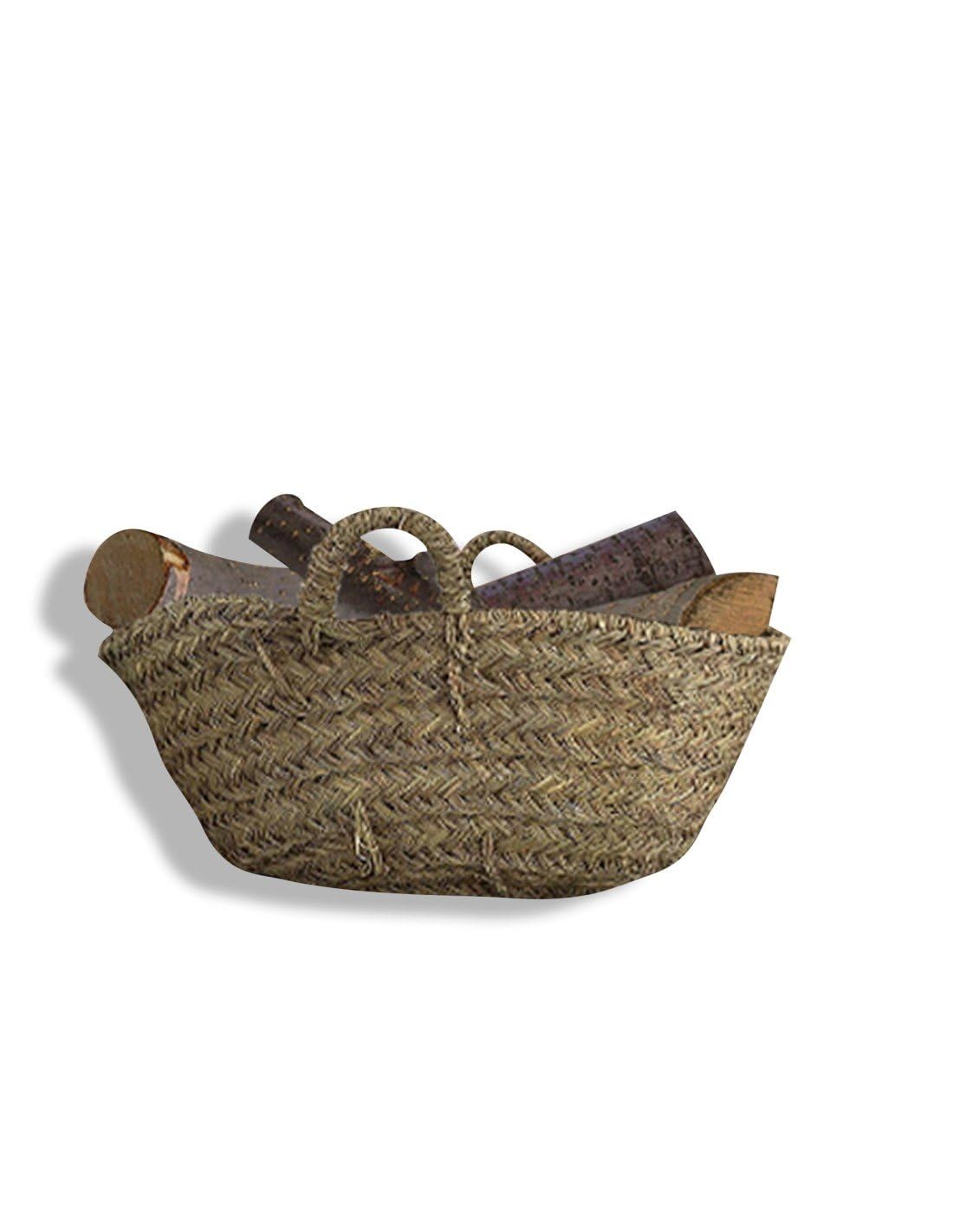 JARDIN202 - Capazo de Esparto con Asas Decorativo | Capazo Fibra Natural Sostenible | Cesto para Leña | 66 x 49 x 33 cm - — view 4