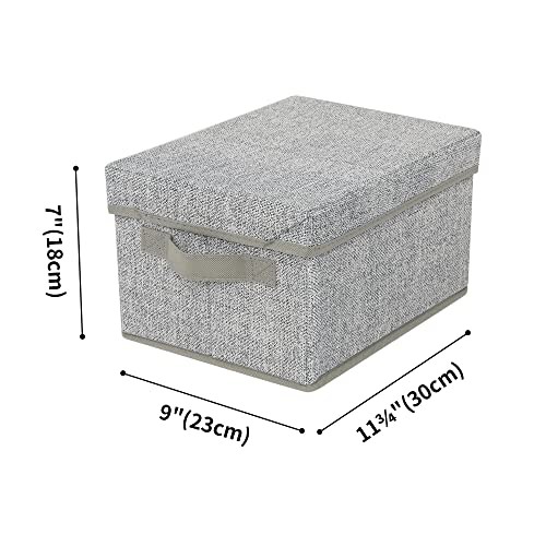 Image of GRANNY SAYS Storage Bins for Shelves with Lids and Handles, Rectangle Storage Basket, Gray, Medium, 3-Pack