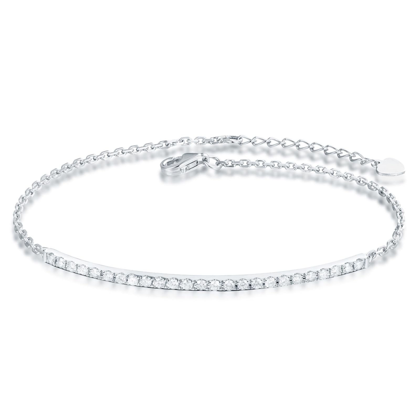 Bransoletka z białego złota 750/585/375, bransoletka z diamentem 0,38ct 16-18 cm przedłużenie 4 cm, bransoletka damska dla chłopaków