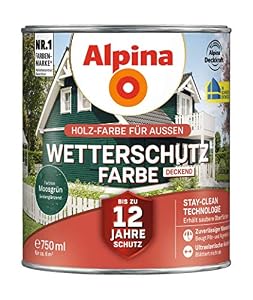 Alpina Wetterschutz-Farbe deckend Moosgrün