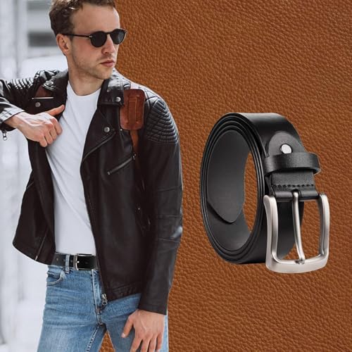 Men's Heavy Duty Work Belt, Handmade Casual Belt for Jeans, Durable Genuine Leather Belts4