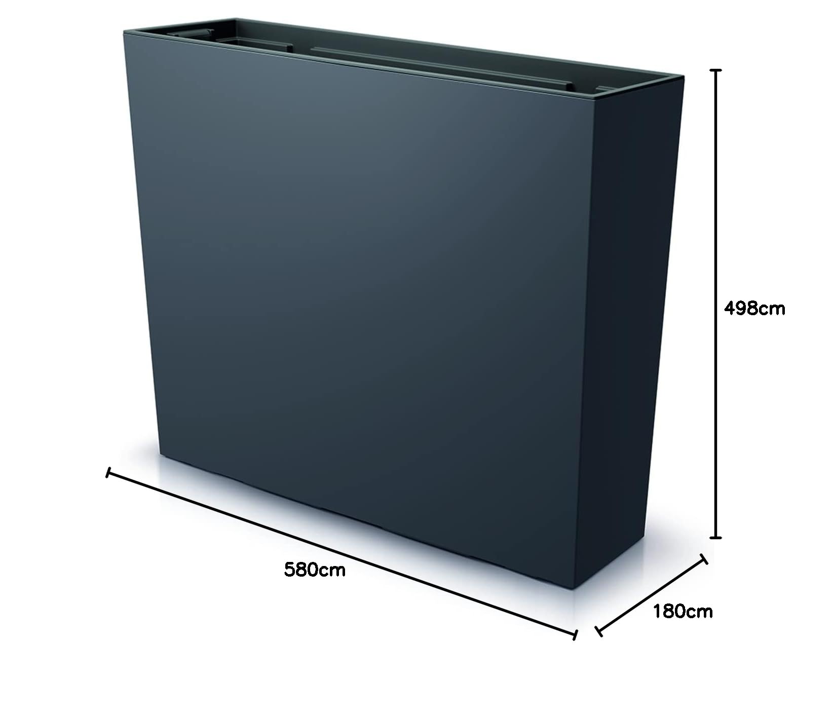 Jardinière pour Balcon URBI Case, avec réservoir, Dimensions (mm) 580 x 180 x 498, Couleur Anthracite