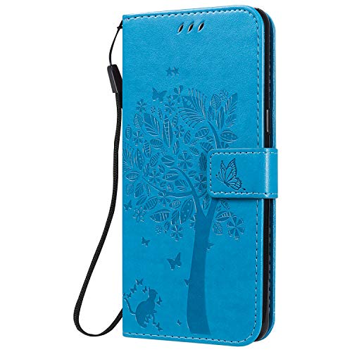 Preisvergleich Produktbild Jeewi Hülle für LG K41S / K51S Hülle Handyhülle [Standfunktion] [Kartenfach] [Magnetverschluss] Tasche Etui Schutzhülle lederhülle klapphülle für LG K51S / K41S - JEKT021384 Blau