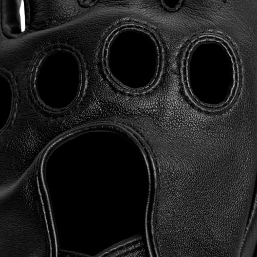 Image of Barcelona Black Fingerless Unlined Sheepskin Gloves