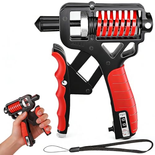 Appareil de Musculation des Mains 5-165 kg, Hand Grip Musculation Main Poignée Réglable pour l'Entraînement des Avant-bras Poignet de Musculations Ergonomique pour Maison Bureau Salle de Sport