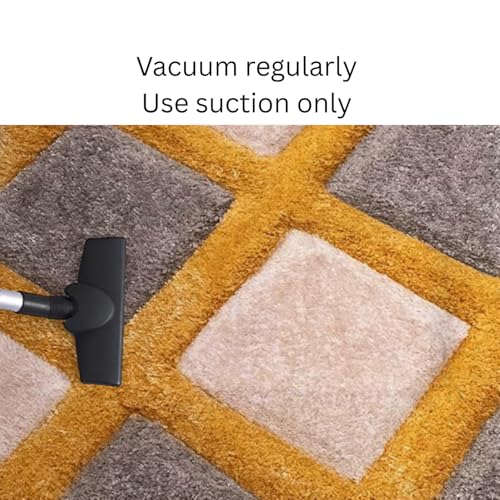 Image of 2x8 feet Soft Runner Rug for Living Room and Bedroom, Modern Indoor Floor Carpet with Non-Slip Backing, Comfortable Decorative Home Decor Rug, Easy Clean & Durable- (Yellow line, Rectangular)