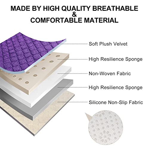 Image of surpassme Car Seat Covers Universal Seat Covers for Car Accessories with Storage Pockets, Car Front Seat Covers and Rear Bench Coverfor Automotive, SUV, Truck, and Van(Purple)