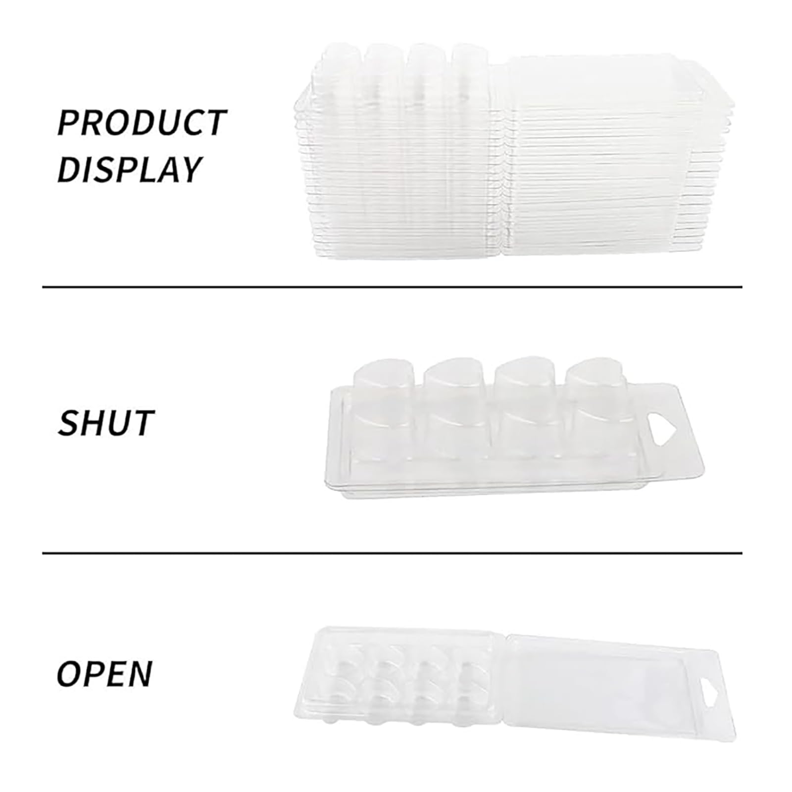 100 sztuk foremek na świece, przezroczyste plastikowe pojemniki na tace, na walentynki, produkcja świec bez knotów, produkcja czekoladek i mydeł (kształt serca)