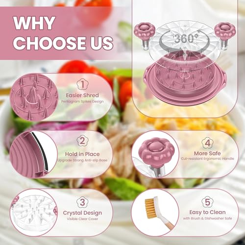 🏡🍽️Chicken Shredder Tool Twist – 10'' Pro Meat Grinder for Chicken Breast & Pulled Meat | Visible Kitchen Gadget with Brush, Anti-Slip Base & Ergonomic Handle (Black) - Image 2