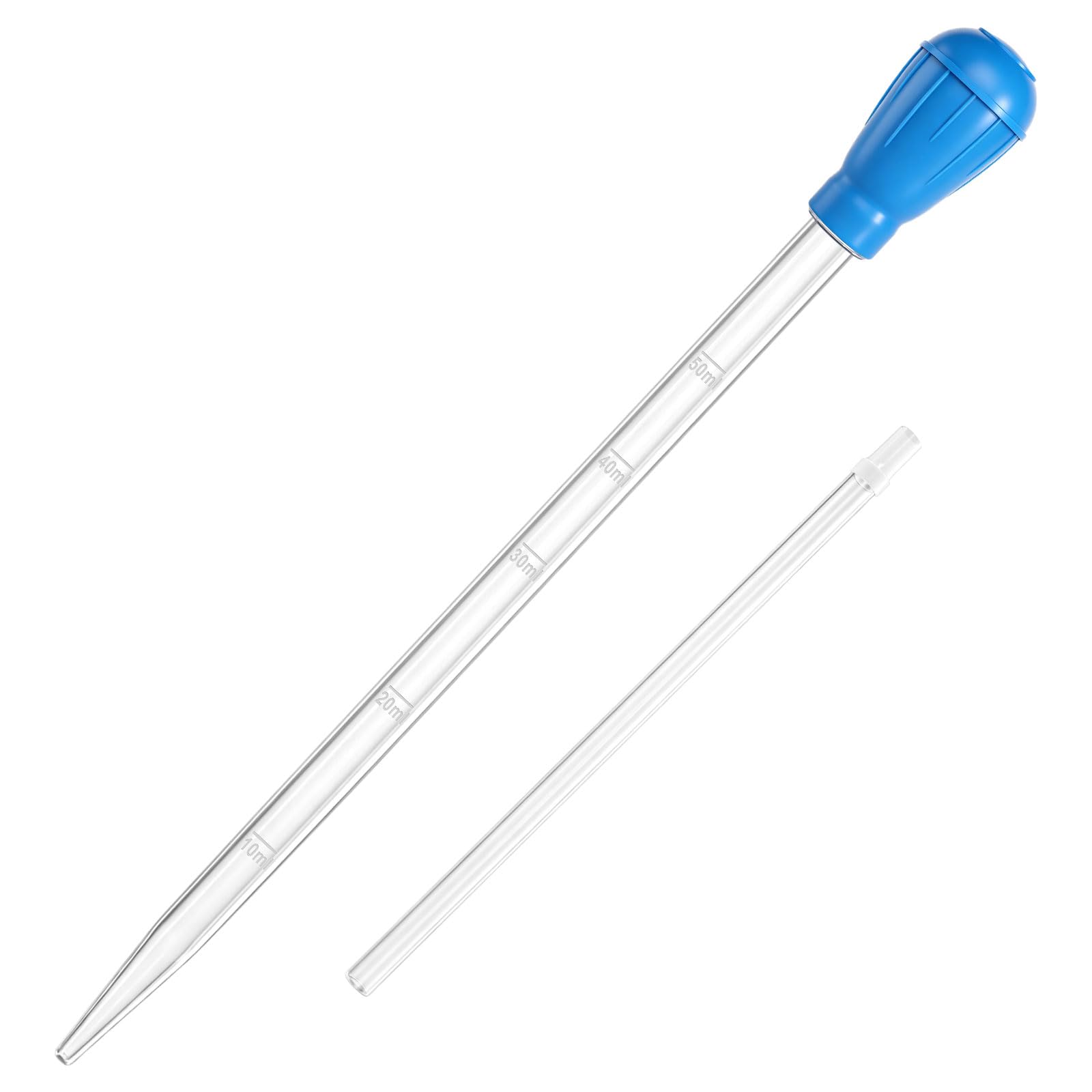 prota Grande pipette d'aquarium - 45 cm - 50 ml - Extra longue - Avec tube d'extension de 25 cm de long - Nettoyeur manuel - Changement d'eau d'aquarium - Accessoire de nettoyage