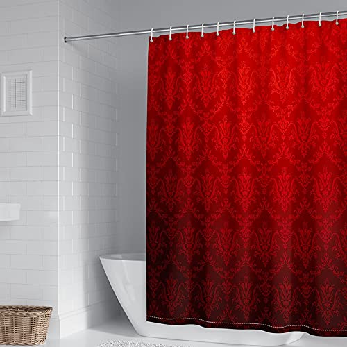 Rideau de douche anti moisissure 180x180cm rouge imperméable lavable - 2