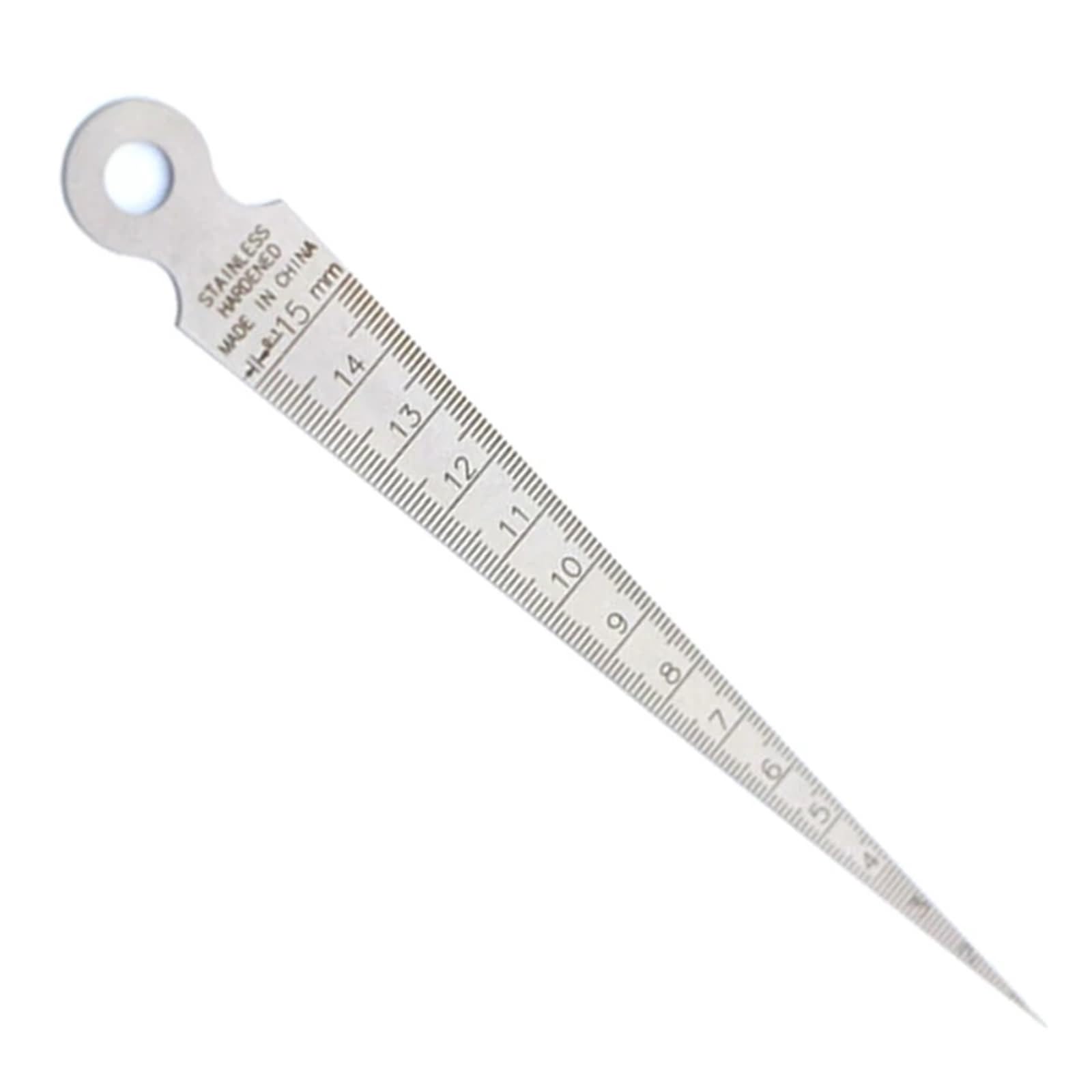 Ewsdsfs Silver Feeler Gauge Aperture Scale Hole Inspection Measuring Ruler Stainless