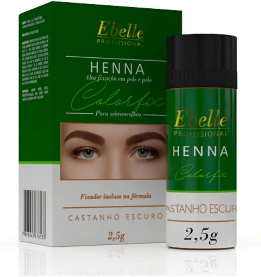 Henna Ebelle Colorfix castanho escuro para sobrancelhas