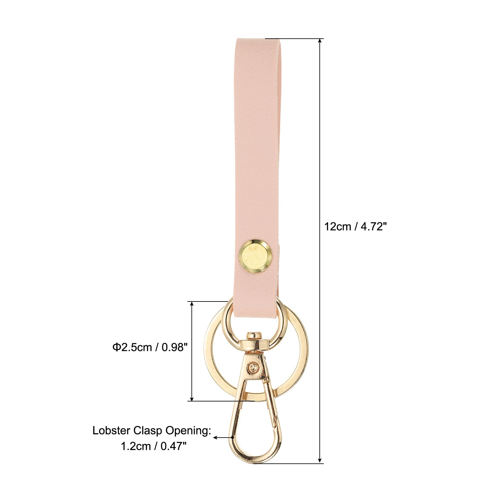 PATIKIL PU Leather Keychain, 2 Pack Key Holder Keyring with Metal Key Ring Anti Lost Clasp for Men and Women,Pink