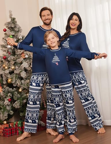 Ekouaer Family Christmas Pajamas Matching Sets Soft Pjs Sleepwear - image 2