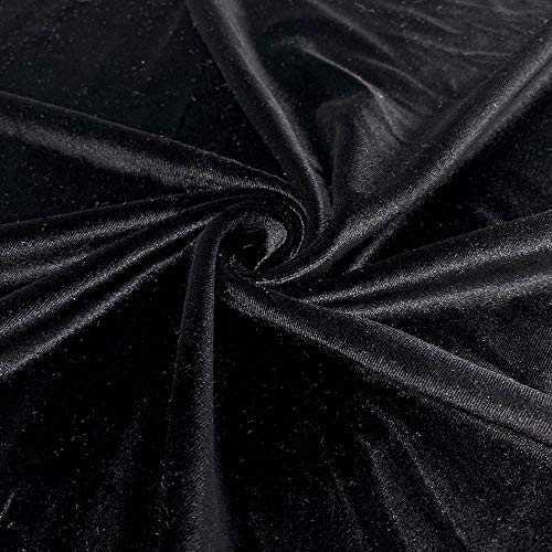 Barcelonetta | Stretch Velvet Fabric | 90% Polyester 10% Spandex | 60" Wide | Sewing, Apparel, Costume, Craft (Black, 2 Yards)
