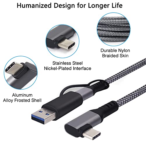 Compatible With Meta Quest Pro/ Quest 2 Link Cable, 16Ft (5M) Usb C/ Usb A To Usb C Oculus Quest 1 2 Vr Link Cable For Gaming Pc And Steam Vr #TOP3