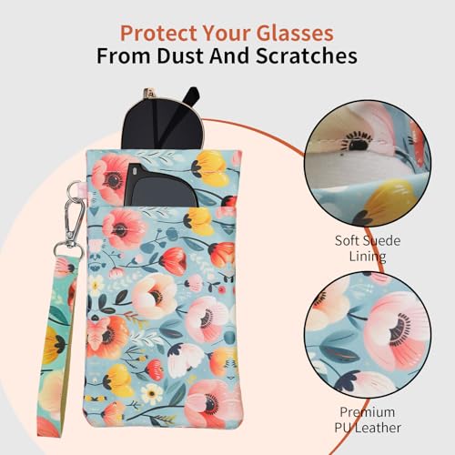 Image of Double Eyeglass Case Soft Dual Glasses Case for Women Men Travel Squeeze Top Sunglasses Cases Eyeglasses Pouch
