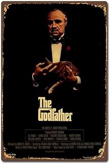 PKGJ The Godfather Film Movie Vintage Retro Tin Sign Metal Decor Metal Sign Metal Poster Metal Sticker Metal Painting Wall Sign Wall Poster Wall Sticker Wall Decor Art Collection,7.8inchx11.8inch
