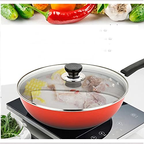 Pfannendeckel, Pfannendeckel 16 cm/18 cm/20 cm/22 cm/24 cm/26 cm/28 cm/30 cm/32 cm/34 cm/36 cm/38 cm/40 cm Topf-Wok-Deckel aus gehärtetem Glas (24 cm)