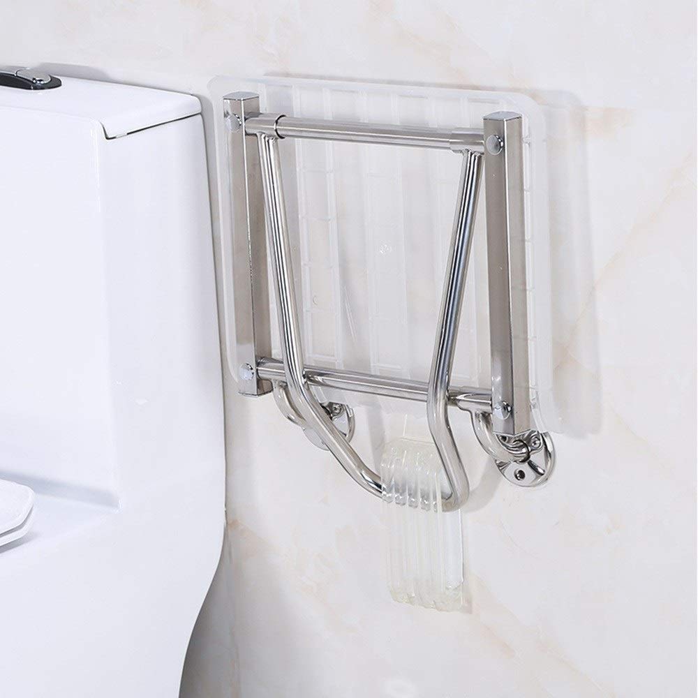 Sgabello per Doccia Sgabello Pieghevole per Bagno Sedia per Doccia in plastica Panca per Scarpe a Parete Donna anziana/Incinta Ausilio per Doccia Staffa in Acciaio Inossidabile Portata 150 kg Ausilio