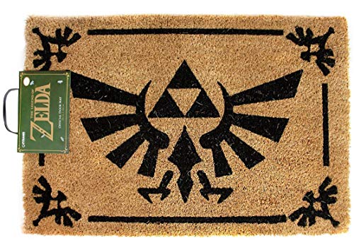 Zelda The Legend of Triforce Logo Brown Door Mat...