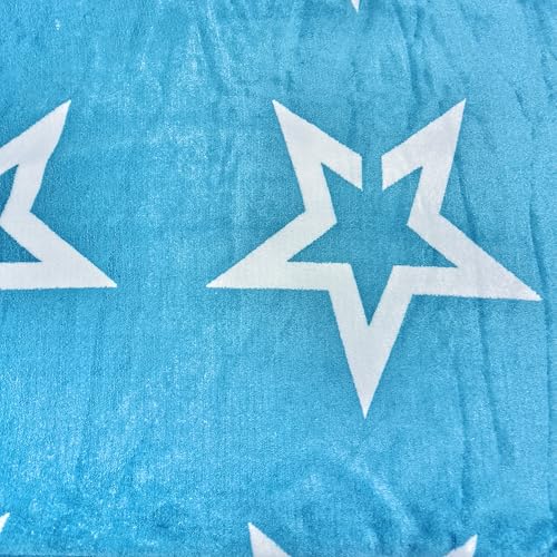 Image of Winter Premium Flannel Velvet Warm Duvet Cover Quilt Cover | Rajai Cover | Blanket Cover | Comforter Cover Single Size 60x100 inches Woollen (Bright Blue & White Star, Single Bed)