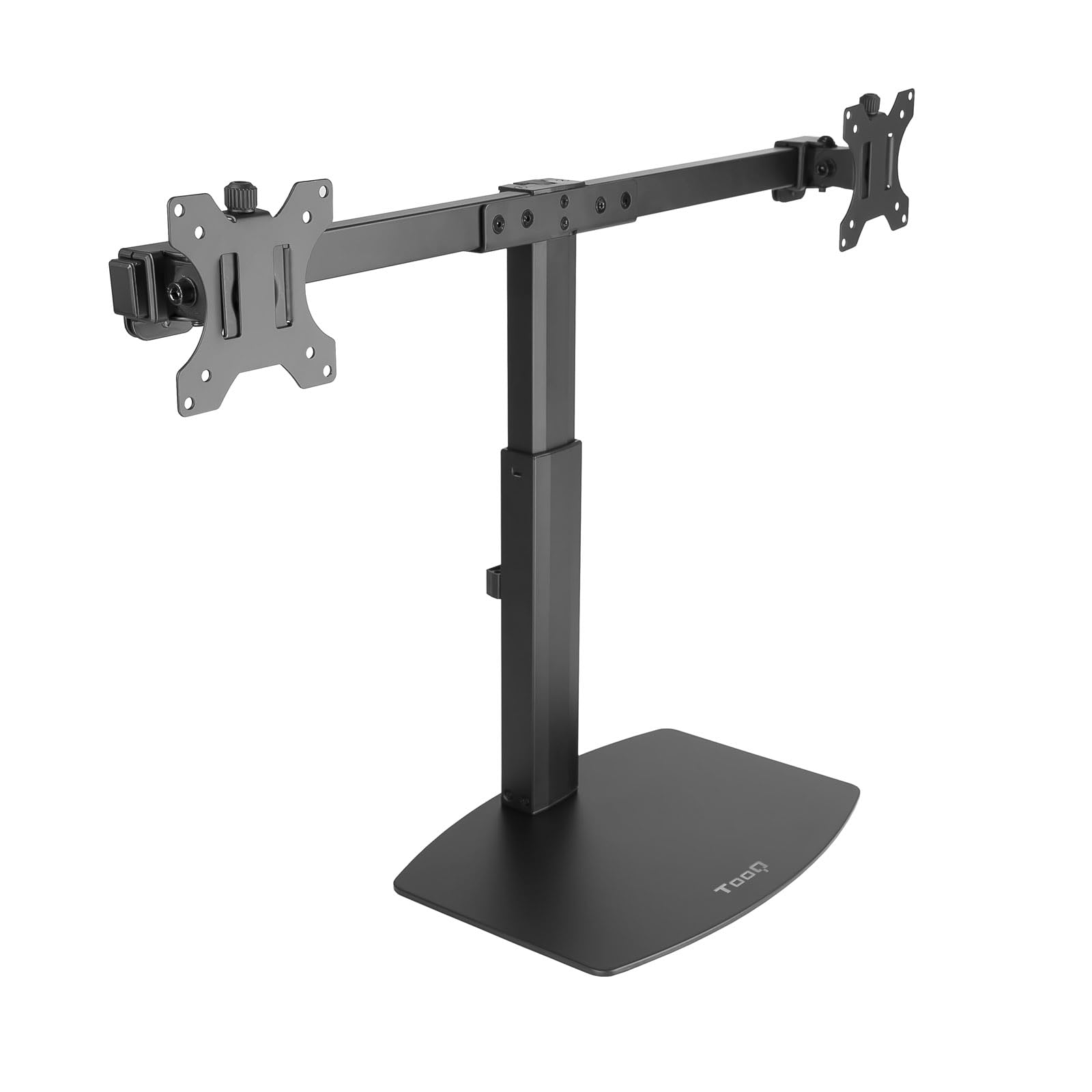 TOOQ DB1727TN-B - Soporte de Mesa Giratorio, inclinable para 2 Pantallas de 17" a 27", 6 kg Peso por Brazo, Color Negro