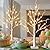 Vanthylit White Birch Tree with LED Lights - Set of 2, LED Tabletop Tree with Timer, Christmas Decorations Lighted Tree for Indoor Mantel Home Decor (2 FT, 24 LED)