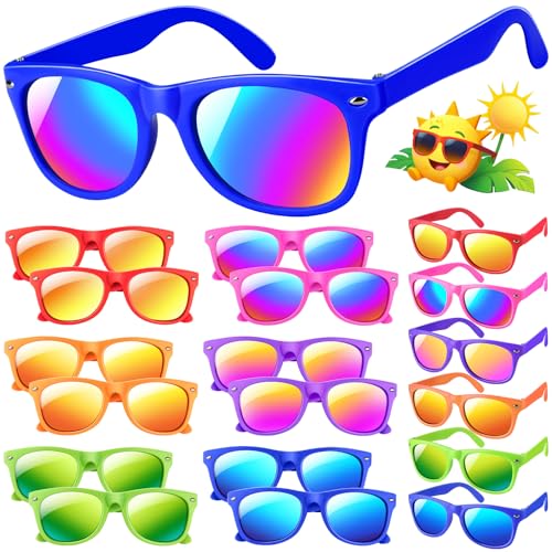 Kids Sunglasses Bulk, Party Favors for Kids 4-8,3-5, 12 pack Neon Toddler Sunglasses For Boys Girls, UV 400 Protection kids sunglasses, Great Gift For Birthday, Beach, Pool Party Supplies