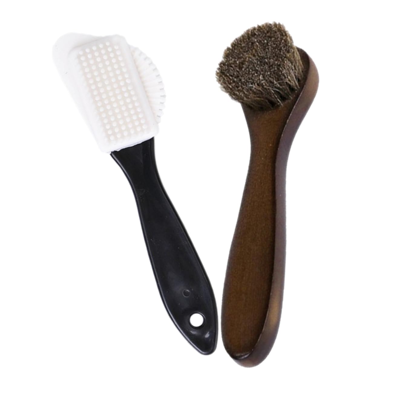 Healeved 4 Set Spazzola in Setola Per Scarpe in Pelle Pulisci Stivali Pulitore Per Scarpe Bianco Kit Spazzole Lucidatura Kit Spazzole Per Stivali Di Legno 2 Pezzi * 4