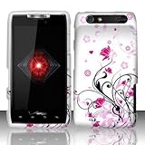 Motorola Droid Razr Xt912 (Verizon) Rubberized Design Cover - Pink Vine