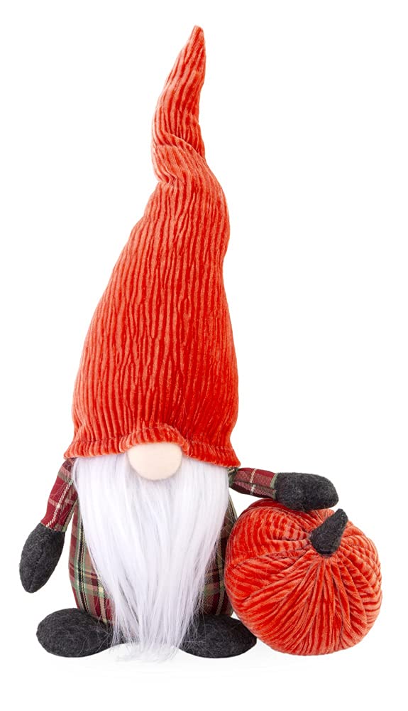 Boston InternationalDecorative Autumn Fabric Gnome Figurine, 14-Inches, Corduroy Cole