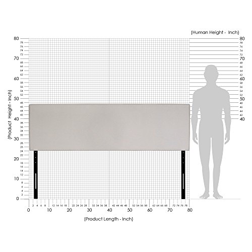 Image of FURINNO Roanne Plain Headboard, King, Fog
