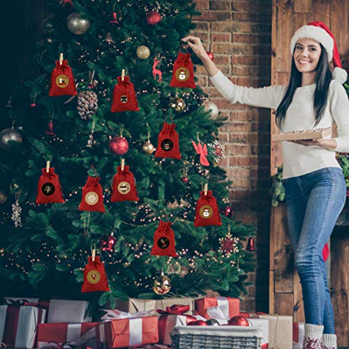 Adventskalenders, adventskalender tassen om te vullen met 24 adventskalender Sticker,Countdown to Christmas Fillers Jute… - Image 7
