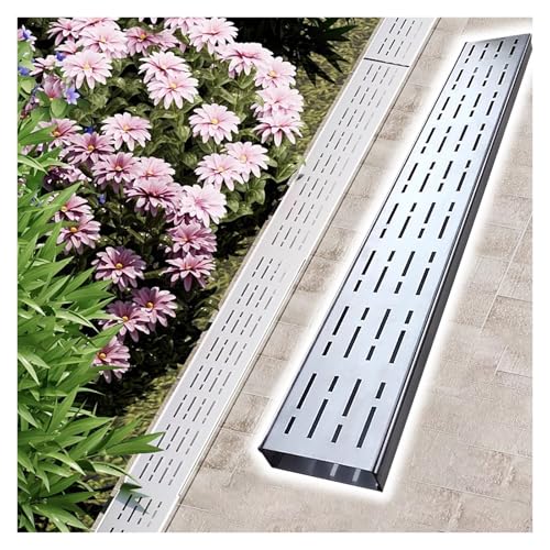 PEYNIR Abflussrost Schmale Entwässerungsrinnen – Edelstahl-Entwässerungsset, 3,5 5 7 10 15 20 cm breit Entwässerungsrinne für Garten/Hof/Gehweg, Einbau-Garage-Bodenablauf(15x8x200cm) PEYNIR Abflussrost Schmale Entwässerungsrinnen – Edelstahl-Entwässerungsset, 3,5 5 7 10 15 20 cm breit Entwässerungsrinne für Garten/Hof/Gehweg, Einbau-Garage-Bodenablauf(15x8x200cm)