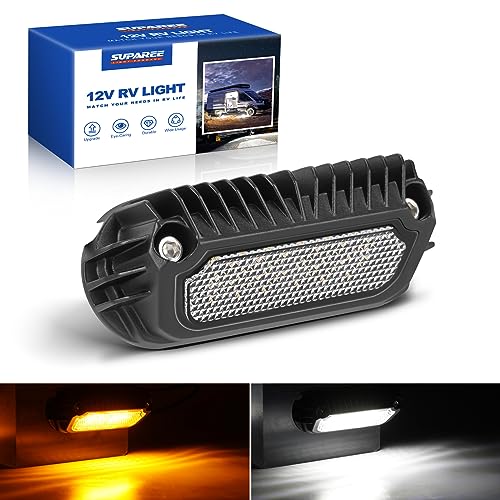 SUPAREE Lumières LED 12 V pour intérieur de camping-car, caravane, auvent extérieur, porche, 2 couleurs changeantes, 6 500 K et 3000 K, étanche pour...