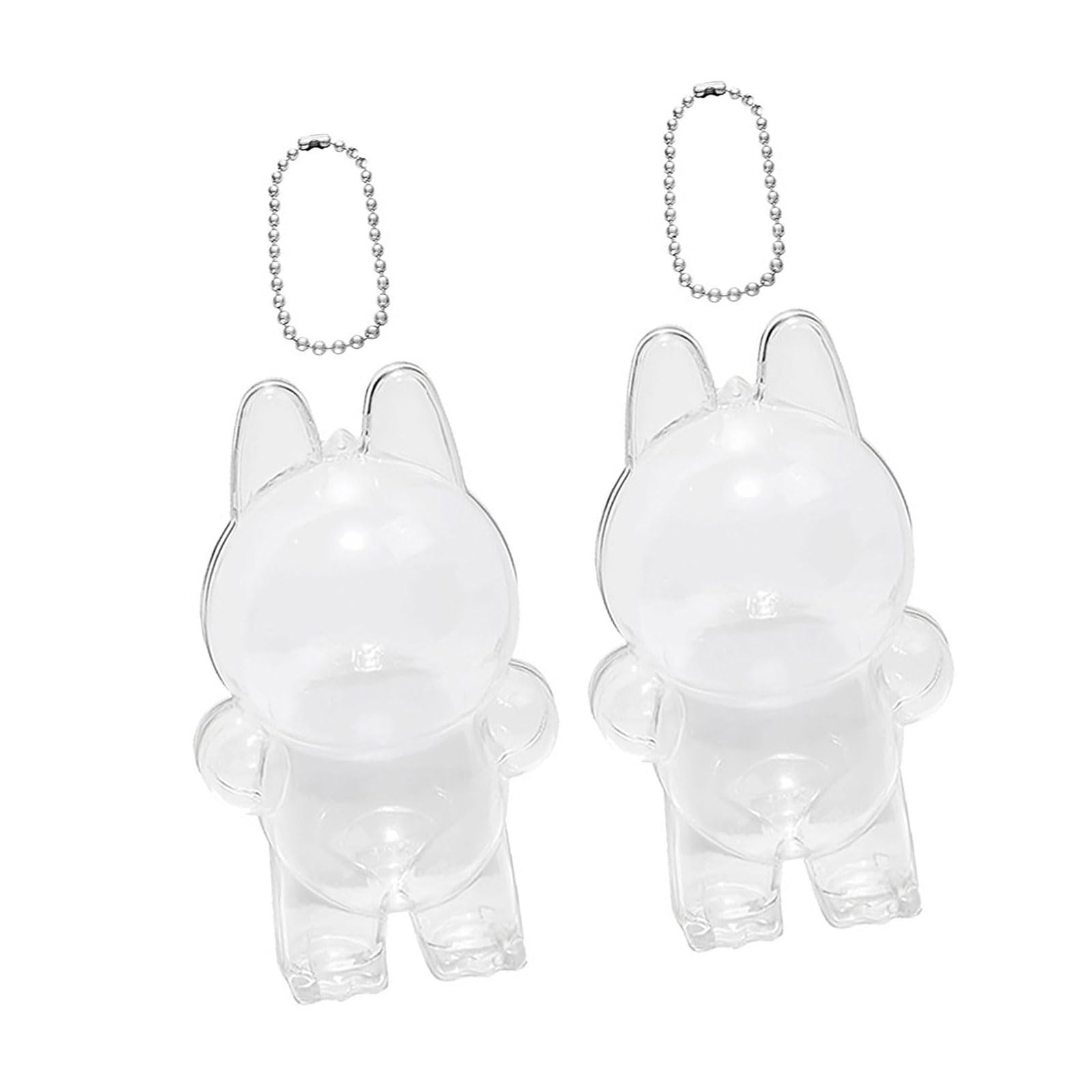 Obotsnoi Portable Storage Container For Miniature Figurines Clear Covers Shield Against Damage And Dirt Portable Keychain Display Holder