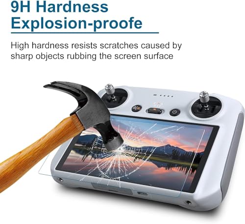 Image of VERTUS DJI RC, DJI RC2 HD Tempered Glass Screen Protector For DJI MINI 5 Pro / DJI Mini 4 Pro Drone / DJI MINI 3 Pro / Mini 3 /DJI Air 3,3s / Mavic 3 Pro, Classic /DJI Mavic Air 2S RC Touch Remote Controller (5.5-inch, Pack of 2)