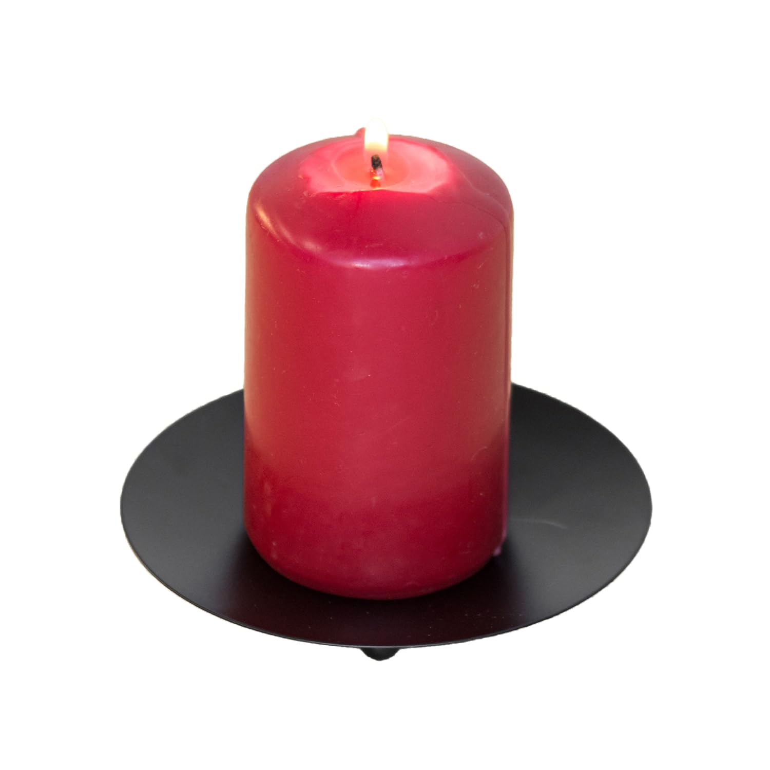Darthome Black 1X 8.5Cm Metal Pillar Candle Holder Plate Home Decor Candlestick Stick Church (1)