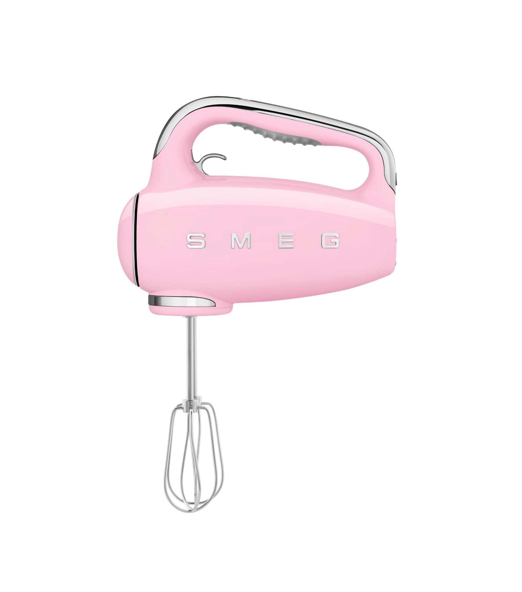 Smeg, HMF01PKEU Electric Mixer, 9 -Geschwindigkeitsniveaus, Turbofunktion, glattes Start -Start -up -System, 4 Peitschen, 2 Ganci -Mixer und umhüllt, 250W, Rose