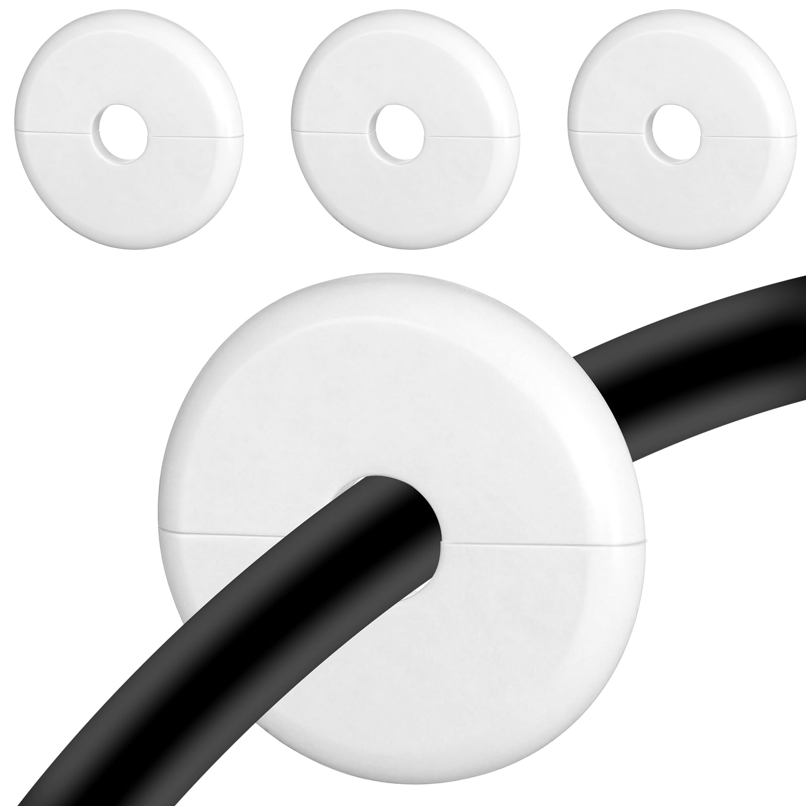 4 passacavo da parete per passacavo Starlink da parete da 1,57", passacavo per foro da parete Starlink e adattatore Ethernet, protegge il cavo, i fori decorati (bianco)