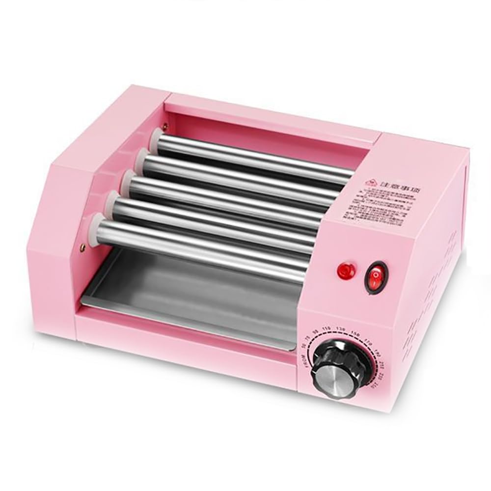 Máquina de Rodillo para Perritos Calientes, Parrilla de Rodillo multifunción, Cocina de Parrilla de jamón de 5 Rodillos, Adecuada para camión de Comida, Tienda de conveniencia
