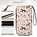Fashion Wallets, Multi-Functional Lightweight, Unisex Handled Wallet, Passport Holder, Floral Cute Animal Horses Pink