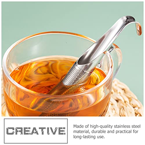 HEMOTON 4 coladores de té de acero inoxidable duraderos colgantes infusores de té coladores de té (plata) - Imagen 5