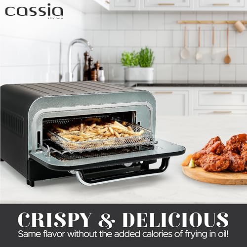Cassiacountertopelectricairfryerpizzaoven12capacity20l1800wheatsupto750f16presetsincludespizzastonepeelfrybasketblack Urban Country Home Decor Cassia countertop electric air fryer pizza oven 12 capacity 20l 1800w heats up to 750f 16 presets includes pizza stone peel fry basket black urban country home decor