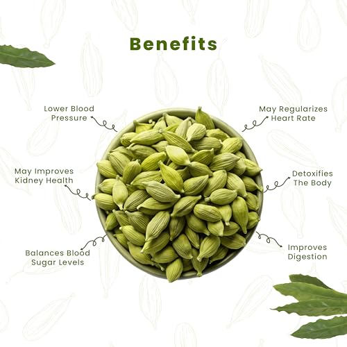 Image of Fabeato Whole Green Cardamom - 8mm Bold | Premium Elaichi | No Artificial Colors | Antioxidant-Rich Spice for Tea & Cooking | Supports Heart Health and Immunity, 50 gram