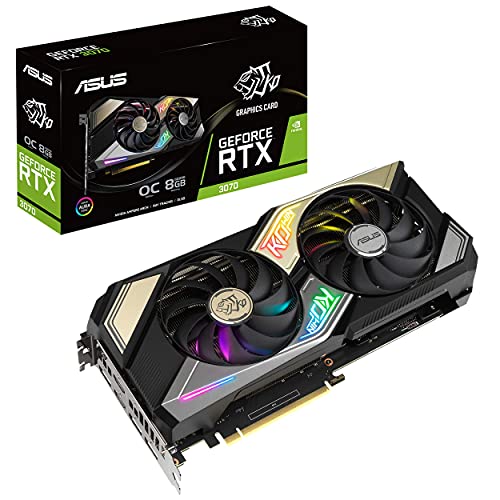 ASUS KO NVIDIA GeForce RTX 3070 OC Edition 8GB GDDR6 Gaming Graphics Card (PCIe 4.0, 8GB GDDR6 Memory, HDMI 2.1, DisplayPort 1.4a, Axial-tech Fan Design, 0dB Technology, Enduring capacitors) (Renewed)