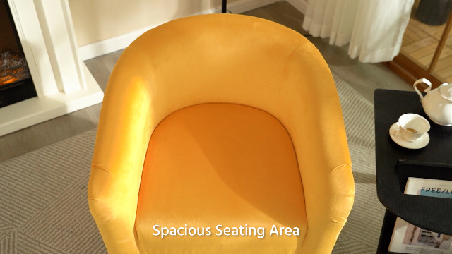 Amazon.com: Yaheetech Accent Barrel Chair, Velvet Club Chair