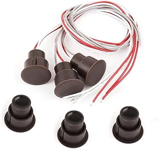 bnafes RC-36 Magnetic Door Swith NC+NO Recessed Security Window Door Contact Sensor Alarm Magnetic Reed Switch 3 Sets